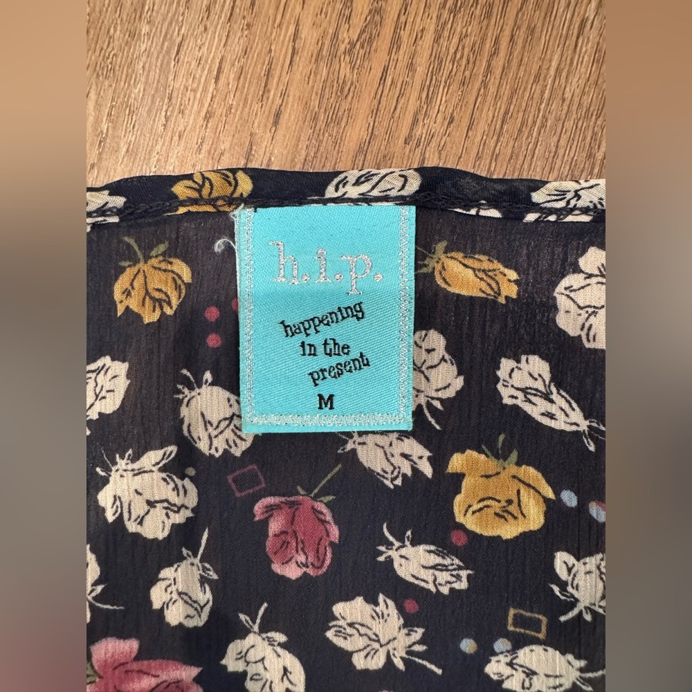 h.i.p. Multicolor Sheer Floral Blouse - Picture 3 of 3